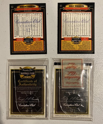 Lot Of 4 Canadian Club 1996 Signed Cards, Fingers, Banks, Robinson, Williams - Picture 2 of 2