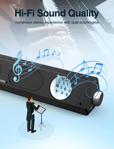 Computer Speakers Bluetooth Soundbar HiFi Stereo 3.5mm Aux-in Connection USB ... - 第 3/8 張圖片