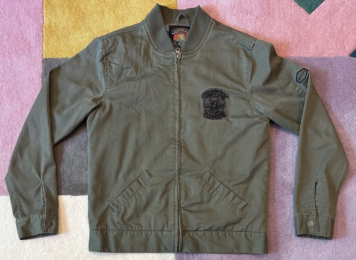 Christian Fletcher x RVCA Green Bomber Jacket Men's Size SMALL
