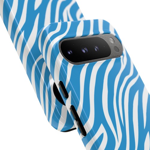 Light Blue Zebra Print Phone Case, for iPhone, Samsung Galaxy, Google Pixel - 第 133/243 張圖片