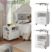Nachttisch Bora Weiß 90 X 40 Cm Mit 2 Schubladen Vicco