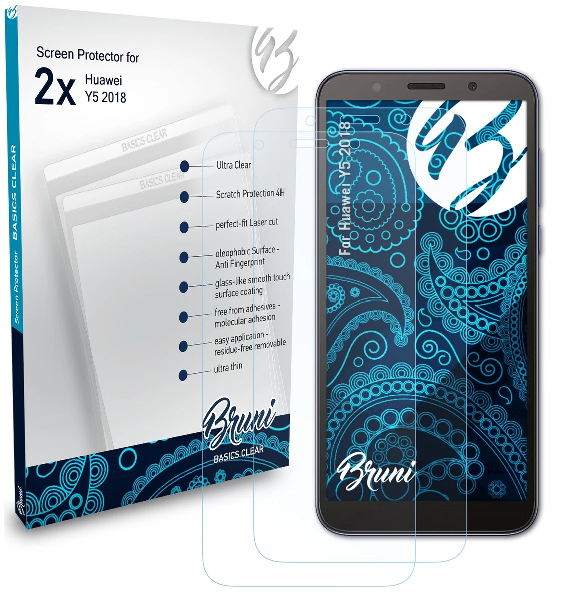 Dipos - 2x Pellicola Protettiva Compatibile Con Vivo Y11  2019 Posteriore Pellicola Di Protezione Cristallo 4051837482282