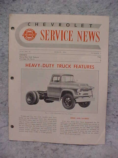1956 CHEVROLET SERVICE NEWS HEAVY-DUTY TRUCK FEATURES , MARCH 56