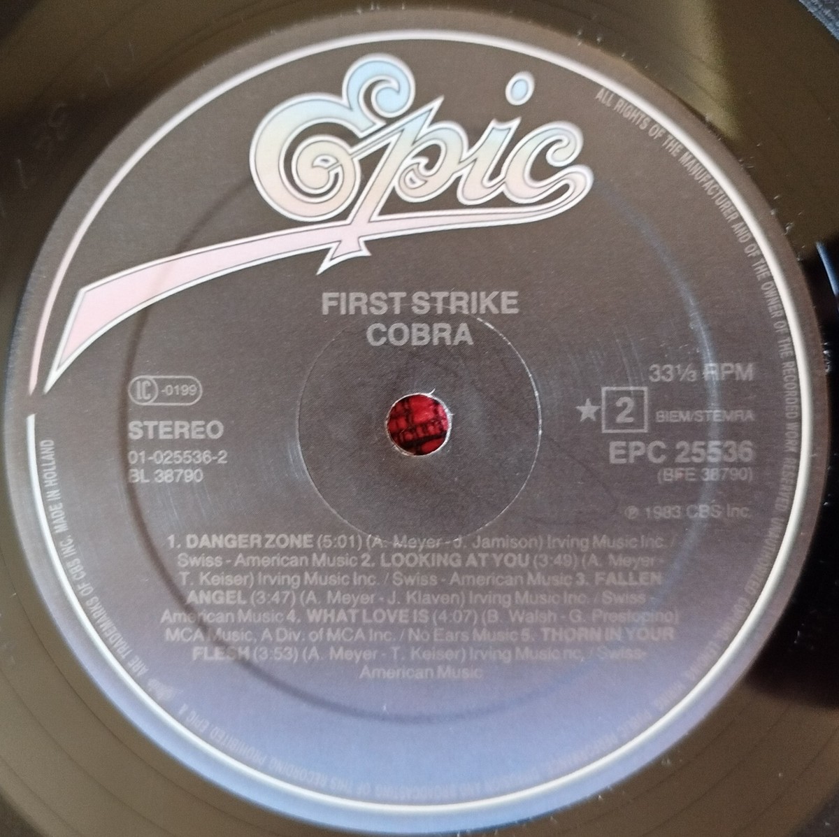 COBRA ** First Strike ** ORIGINAL 1983 HOLLAND LP w/ INSERT | eBay