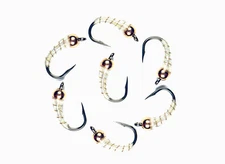 Zebra Midge Tungsten Nymphs UV White - Premium Trout Fly Fishing Flies