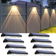 Solar Fence Lights Outdoor - 2700/4000/6000K 3 Mode, Waterproof LED, Fence Light