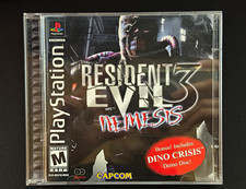 Resident Evil 3 Nemesis PS1 PlayStation Black Label CIB 2 Disc Dino Crisis Demo