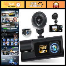 Triple Channel Dash Cam 1080P Front Rear Inside, Night Vision, Wide Angle, G-Sen