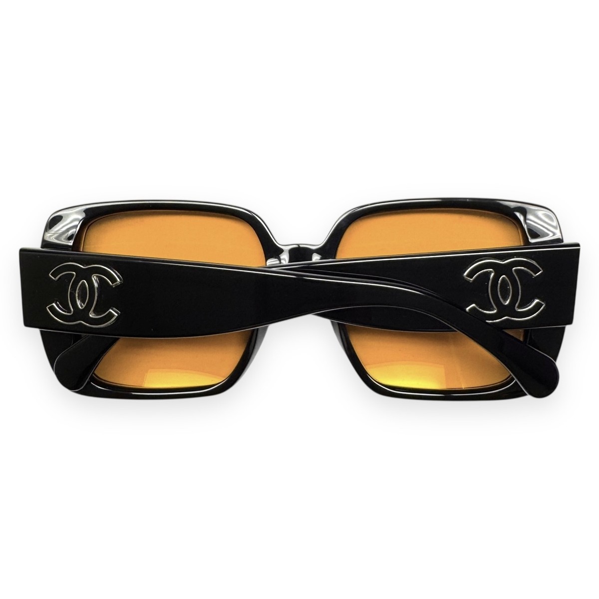 Chanel Sunglasses ch5541A 1799/7 Gloss Black Orange Silver Outline