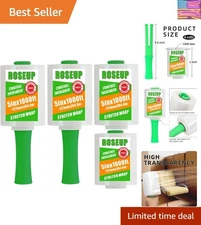 Versatile Self-Adhering Stretch Wrap 5" x 1000ft - 4 Rolls for Packing & Storage