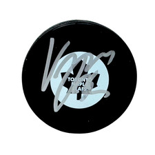 Vesa Toskala Toronto Maple Leafs Signed NHL Autograph Puck Silver Auto
