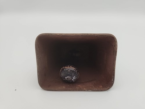 Vintage Sheep & Cow Bell Rustic Primitive Farmhouse Bell Metal Copper Patina - Picture 3 of 6