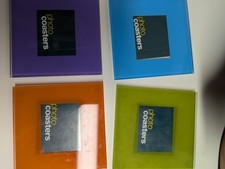 Set of 4 Colored Glass Picture Frame Coasters...