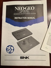 neo geo aes System Console and Controller Manual and Warranty Registration ONLY 