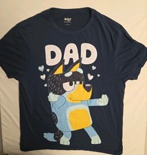 Bluey Dad T-Shirt Adult XL Extra Large navy blue graphic tee gift birthday party