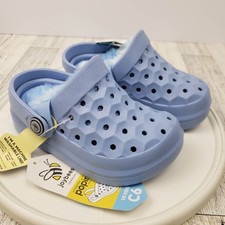 Joybees Kids Clogs NWT Fur Lined Frozen Fjord Blue Comfort Kids Boys Sz C6 EU 22