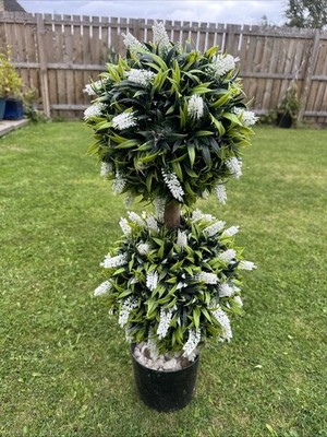 Garten Kunstpflanze künstliche Sukkulente Busch große Pflanze weiße Blüten