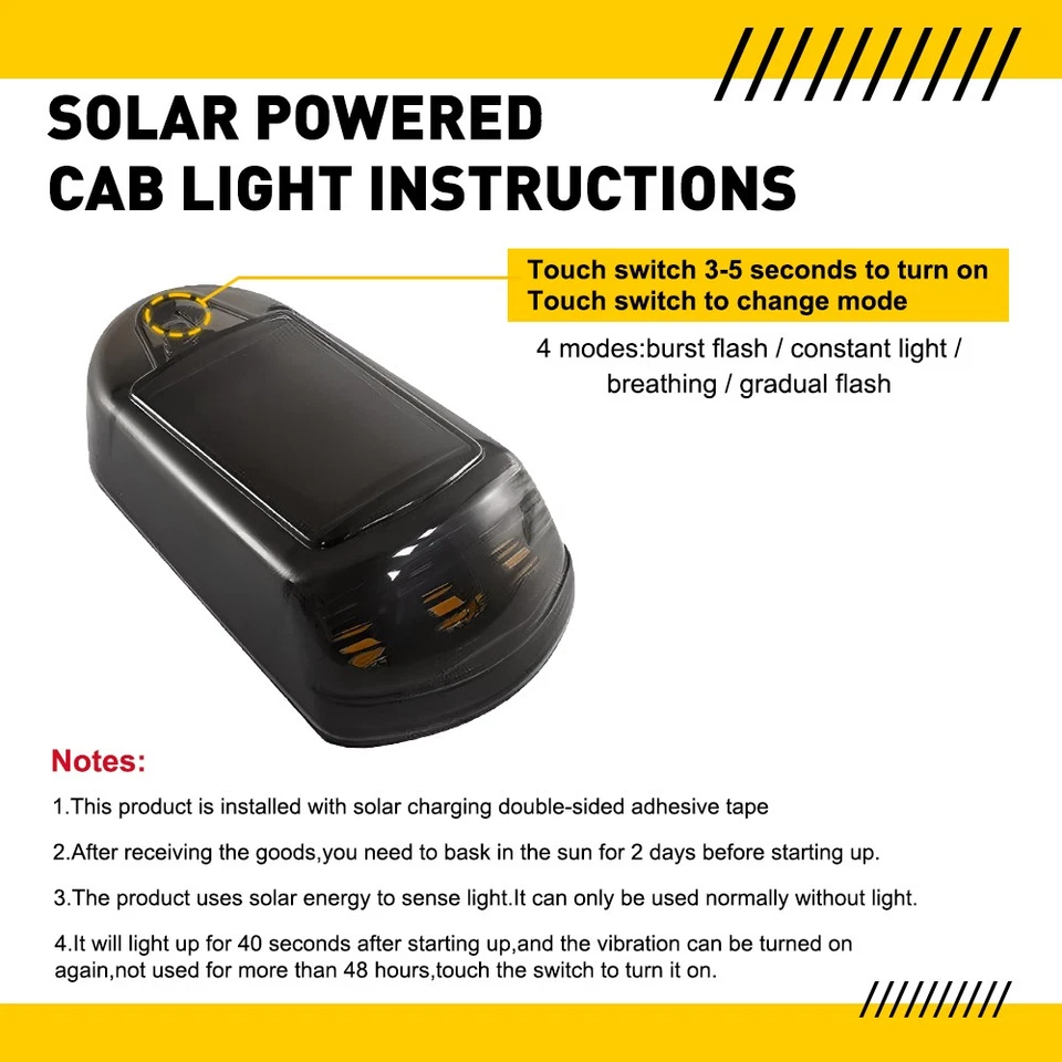 Luz de techo cabina ligera cabina cabina con energía solar para camioneta Dodge Ram 03-18 Amber Fit Foto 3 de 4