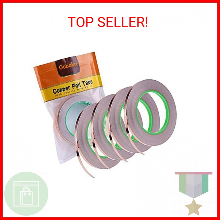 Oubaka 4 Pack Copper Foil Tape,Copper Tape Double-Sided Conductive with Adhesive