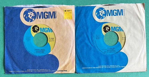 Lot Of 2 Jim Stafford - 45RPM - Spiders And Snakes, My Girl Bill - MGM Records
