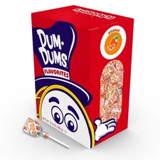 Dum Dums Orange Lollipops - Bulk Candy Box with Individually... 