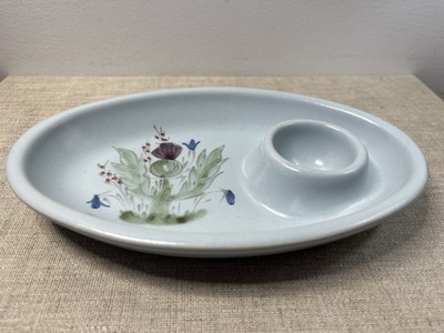 Buchan Thistleware Boiled Egg Plate Stoneware Portabello Scotland Vtg Pottery