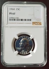 1964 Silver Proof Quarter NGC PF 67