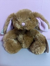 NWT DanDee Easter Bunny Plush Stuffed Animal Light Brown 7  Soft Pink Nose