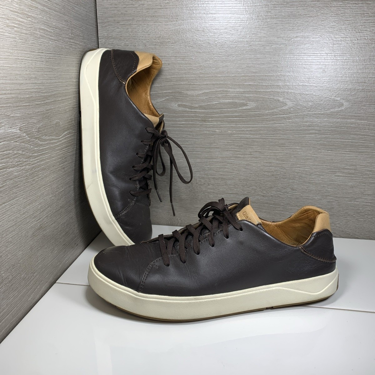 Olukai Lae’ahi Li’ Lowtop Sneakers Shoes Causal Textile Black Tan Men’s Size 11 Men main image 4
