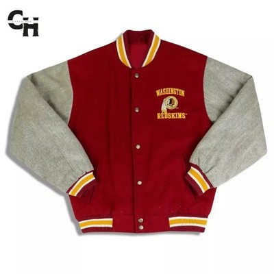 Letterman Team Collection 1980 s Washington Redskins Red And Gray Varsity Jacket