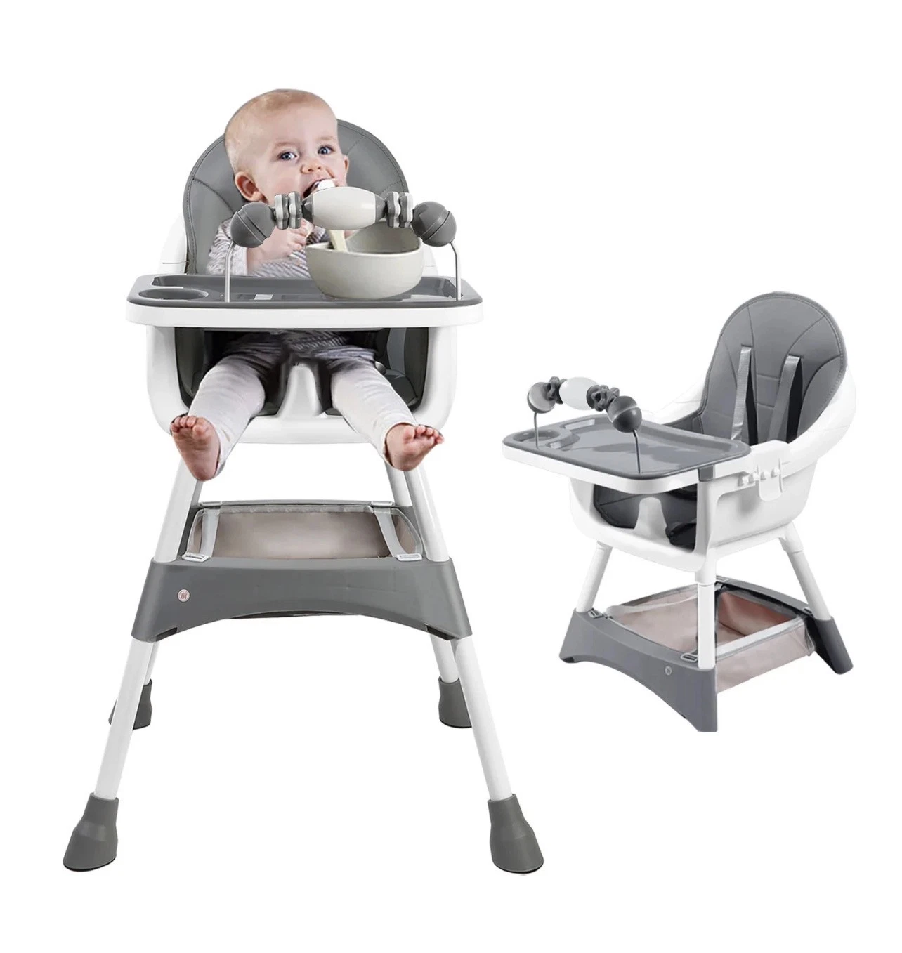 Convertible Baby High Chair, Toddler Chair, and Dining Booster Seat,with Detacha