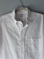 Brooks Brothers Men's Vintage Button-Up Shirt White Short Sleeve Oxford 90s 16.5