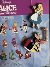 PALM Pink A La Mode Alice In Wonderland Mini Micro Pin Set Queen Of Hearts Alice