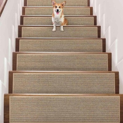 Seloom 9'' x36'' Stair Treads Non Slip Carpet for Wooden Steps Indoor, Peel