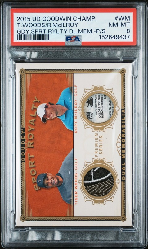 2015 PREMIUM SERIES #WM RORY MCILROY/TIGER WOODS 4/5 PSA 8
