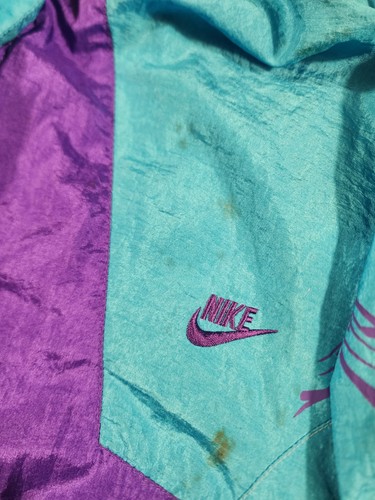 Vintage Nike Windbreaker Track Fleece Adult L Tribal Flame Sleeves Distressed - Picture 13 of 17