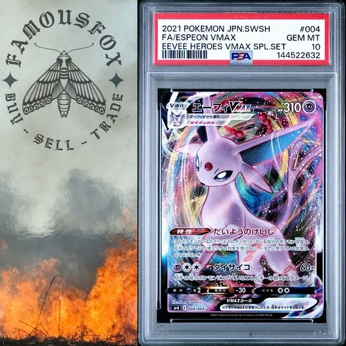 PSA 10 GEM MINT JAPANESE POKEMON 2021 ESPEON VMAX 004/004 EEVEE HEROES SP4