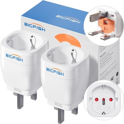 Bigfish UK Adapter 2Pack, Adapter England Deutschland Stecker,