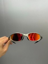 Vintage Oakley Juliet 1.0 X-Metal Polarized Sunglasses Red Lens Silver Frames