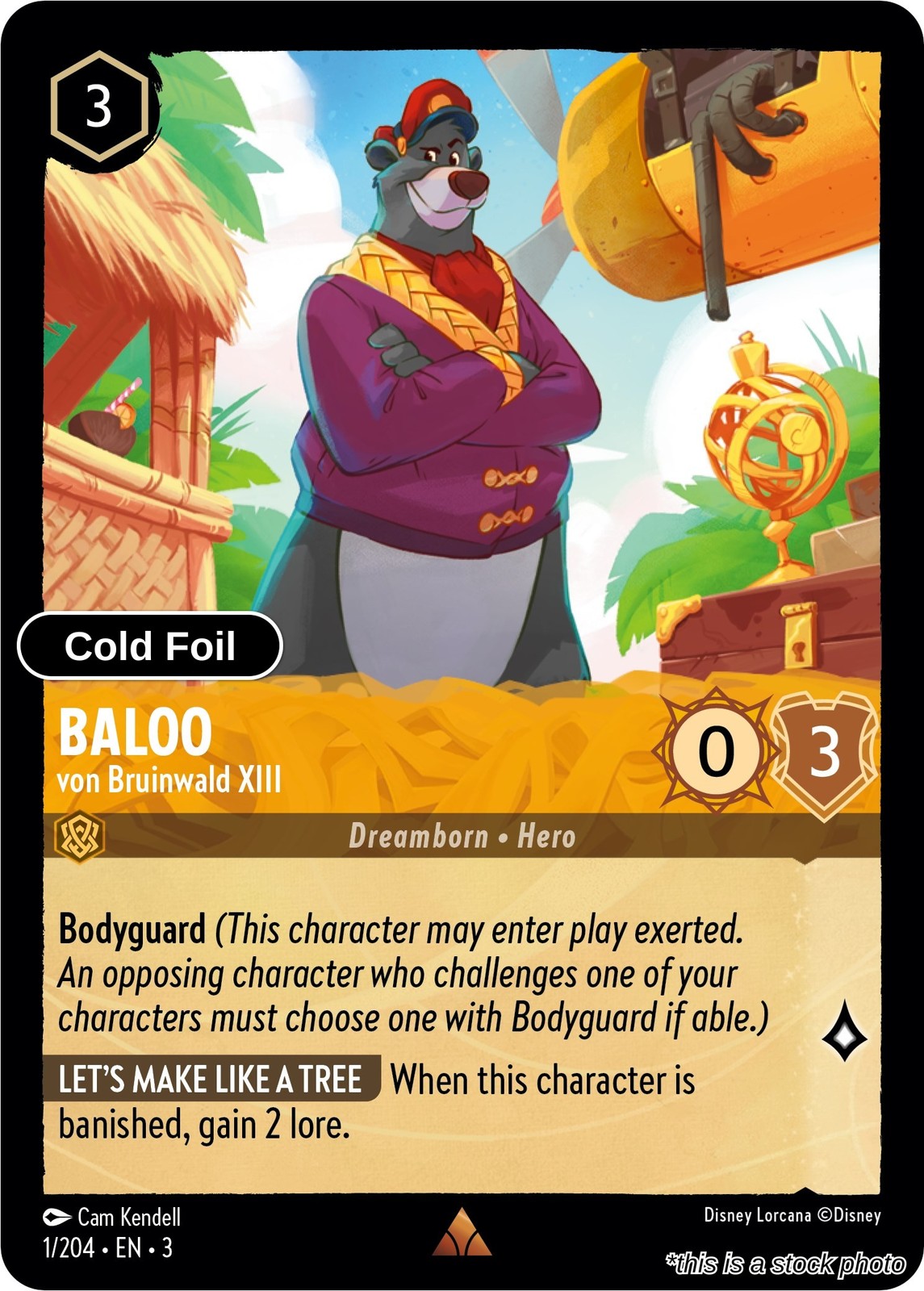 Baloo - von Bruinwald XIII [3 - 1/204] NM COLD FOIL Disney Lorcana TCG