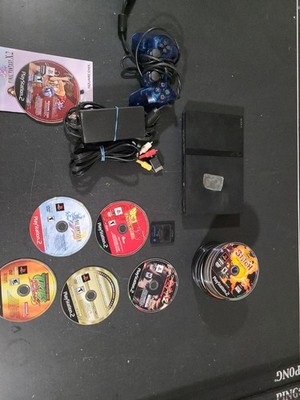 Sony PlayStation 2 Slim Launch Edition Charcoal Black Console 60 Plus Games