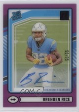 2024 Panini Clearly Donruss Rated Rookie Purple 55/75 Brenden Rice #99 Auto ux8