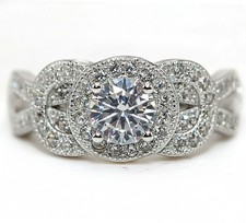 1CT Treated White Sapphire 925 Solid Genuine Sterling Silver Ring Sz 6 MB5-2