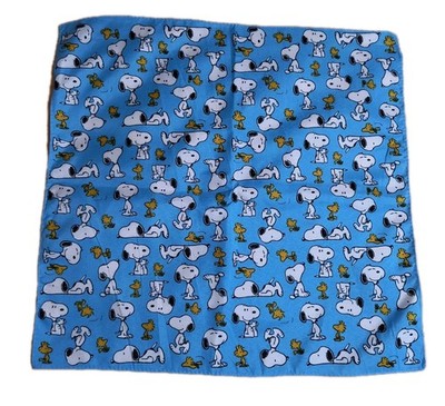Peanuts Snoopy & Woodstock Blue Large Bandana 20'' Polyester 100% New Free Ship!