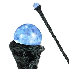 Halloween LED Witch Staff, Light Up Magic Vintage Walking Cane Prop Stick Acc...