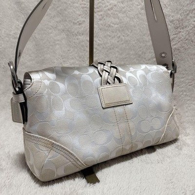 Coach Soho Signature One-Shoulder Bag Off-White Canvas Shipped