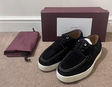 John Lobb Pier Black Suede Boat Shoes Mens UK 7 US 8 EU 41