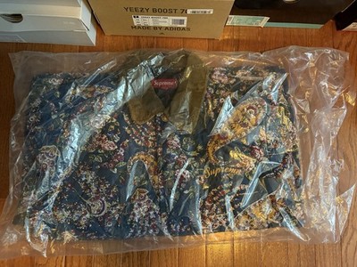 Size M - Supreme Quilted Paisley Jacket Navy FW'19 - New - IN HAND