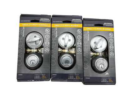 Commercial Single Cylinder Deadbolt Universal Hardware UH40055 Lot of 3