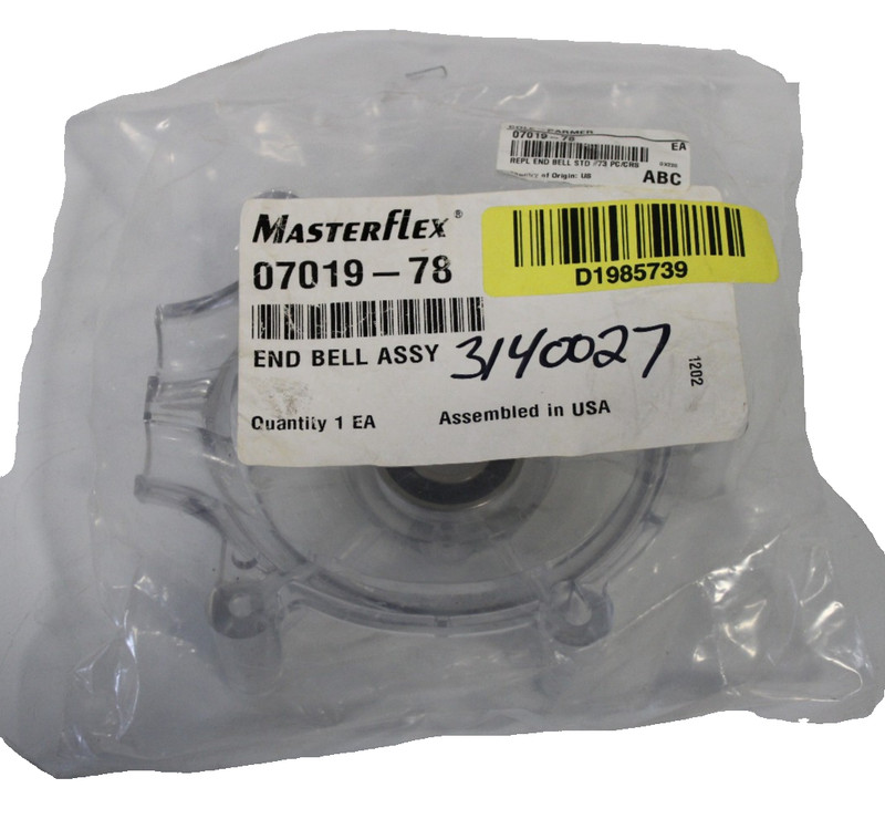MASTERFLEX 07019-78 END BELL ASSEMBLY NEW IN FACTORY SEALED PACKAGING